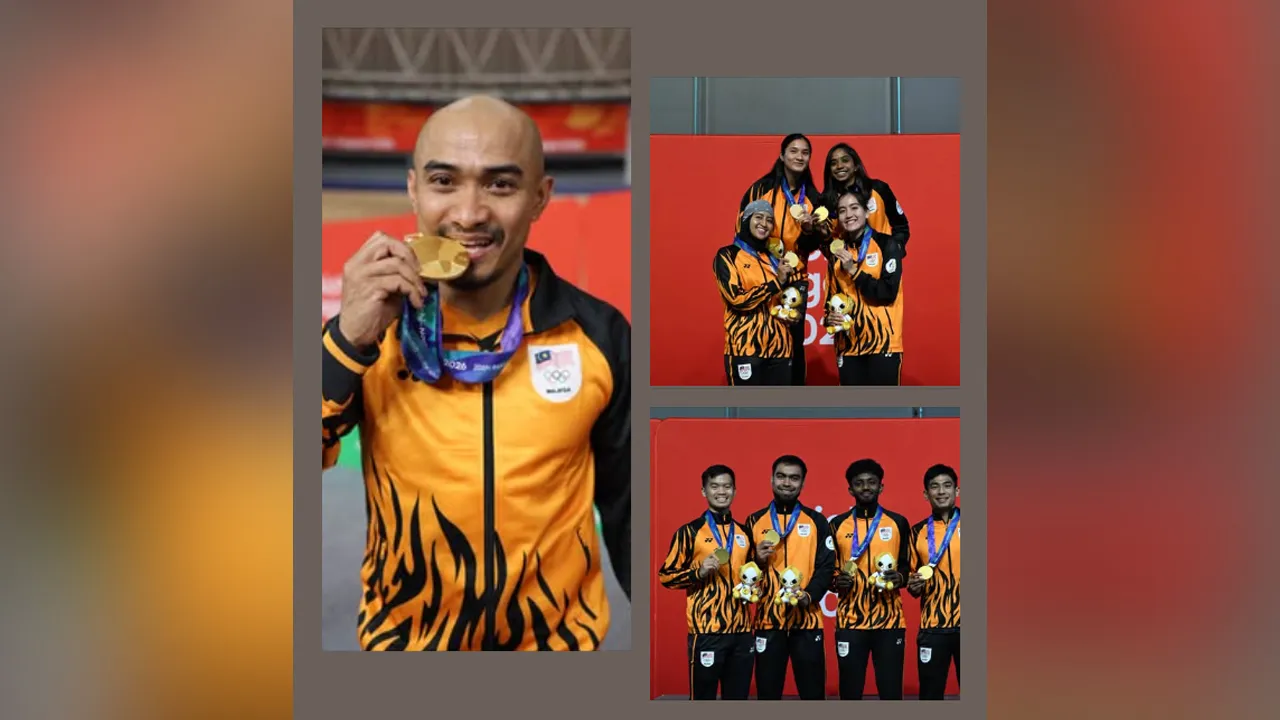 Kontinjen negara di Sukan Asia Aichi-Nagoya 2026 kini mengumpul sembilan pingat emas, satu pencapaian membanggakan yang menyerlahkan kehebatan dan kesungguhan luar biasa atlet Malaysia dalam mengharumkan nama Jalur Gemilang di pentas Asia. Tahniah dan syabas kepada para penyumbang emas hari ini: Kredit: FB Anwar Ibrahim