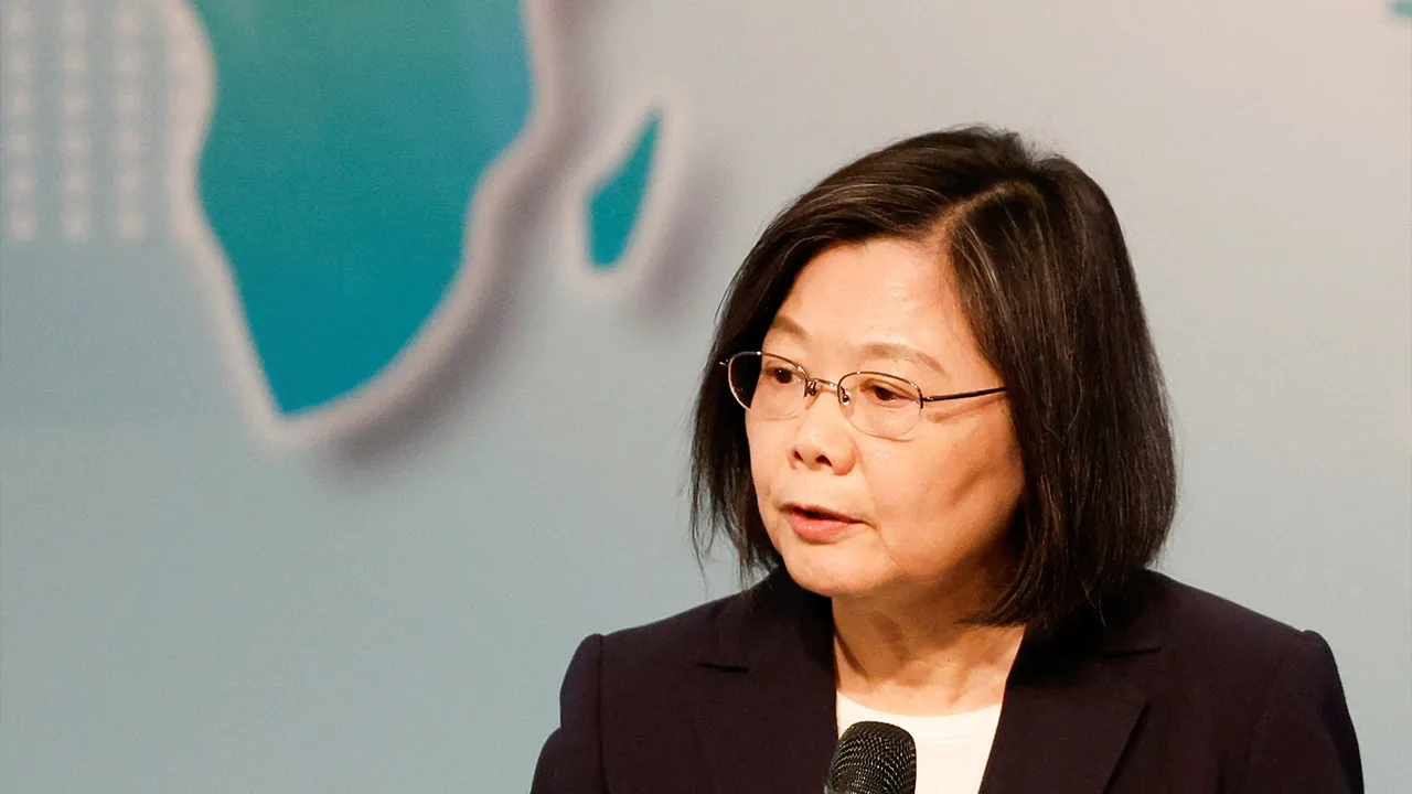 Taiwan's President Tsai Ing-wen speaks during the Ketagalan forum in Taipei, Taiwan August 8, 2023. REUTERS