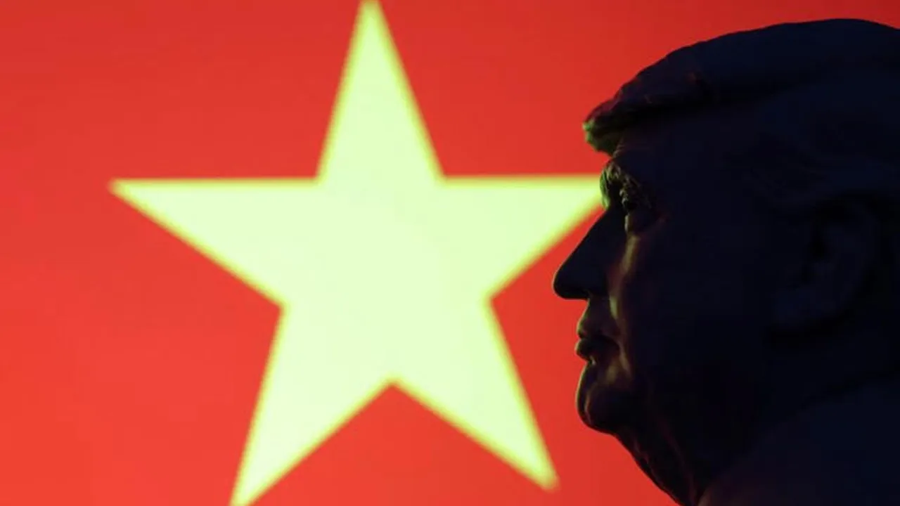 A 3D-printed miniature model of U.S. President Donald Trump and the Vietnam flag are seen in this illustration taken July 23, 2025. REUTERS