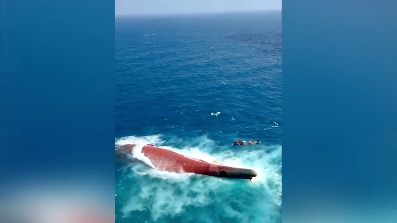 An aerial view of the Virgo Transport 8 ferry that capsized in Indonesia's Java sea, September 13, 2026, in this still image taken from video. BASARNAS/Handout via REUTERS THIS IMAGE HAS BEEN SUPPLIED BY A THIRD PARTY. NO RESALES. NO ARCHIVES. MANDATORY CREDIT REFILE - CHANGING FROM "VIRGO TRANSPORT 8 PASSENGER SHIP" TO "VIRGO TRANSPORT 8 FERRY".