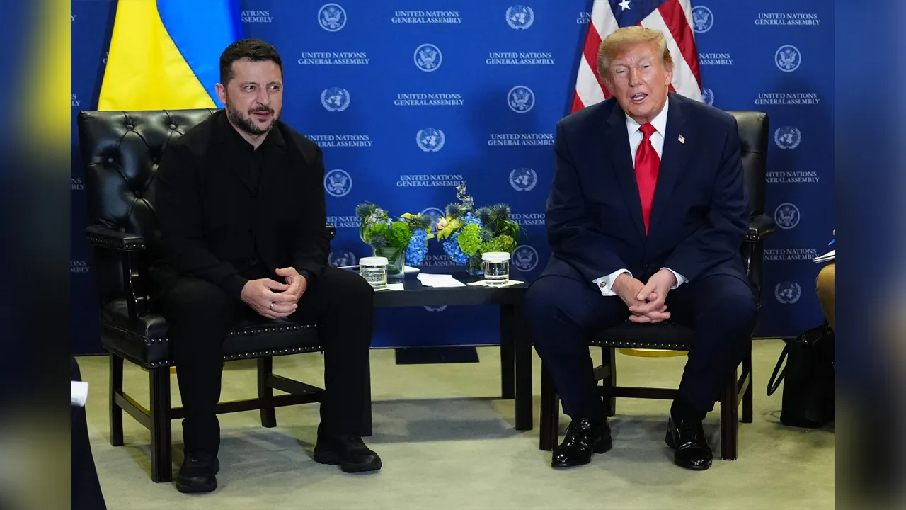 President Donald Trump meets with Ukraine's President Volodymyr Zelenskyy during the United Nations General Assembly, on Sep 22, 2026, at the UN headquarters. (Photo: AP/Julia Demaree Nikhinson)