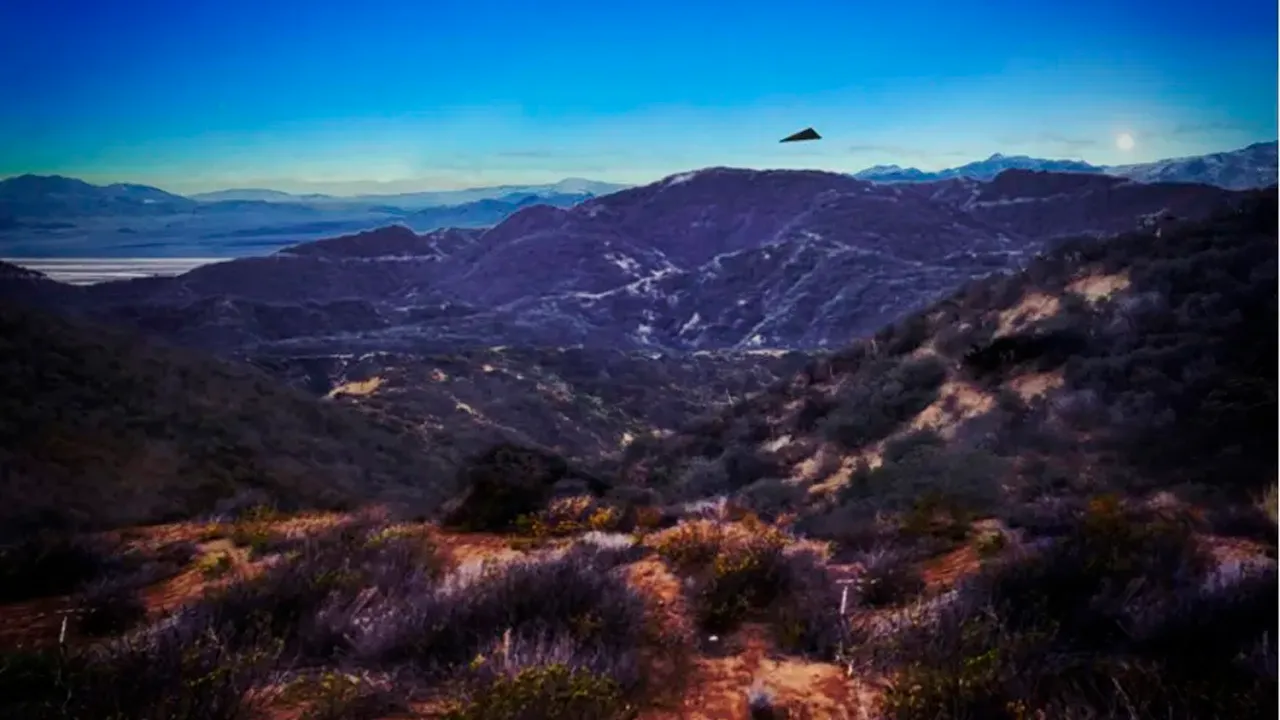 Witnesses say they saw a low-flying, triangular UAP traveling near military installations. (Pentagon)
