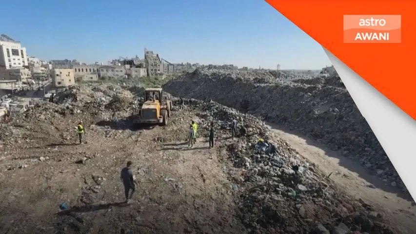 Pembersihan timbunan sampah perang di Gaza bermula