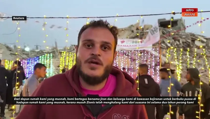 Penduduk Gaza berbuka puasa antara runtuhan pada hari pertama Ramadan