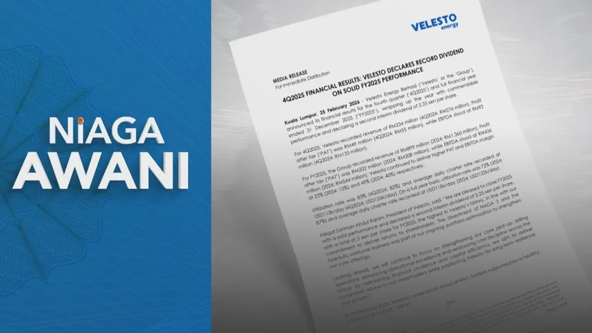 Untung bersih Velesto susut kepada RM202.17 juta
