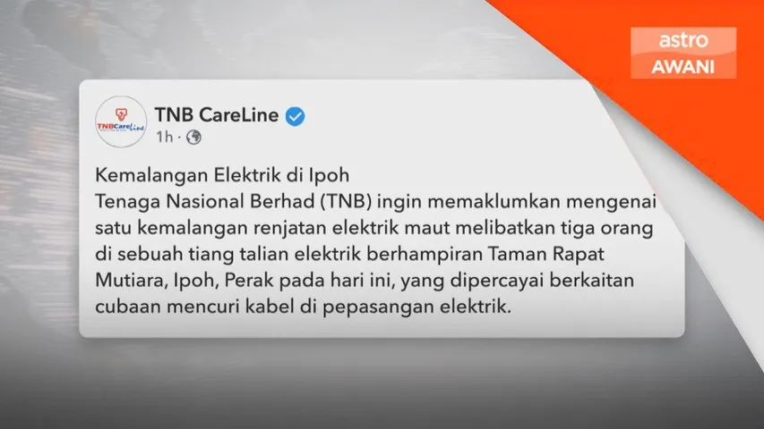 TNB ingatkan orang ramai jauhi pemasangan elektrik