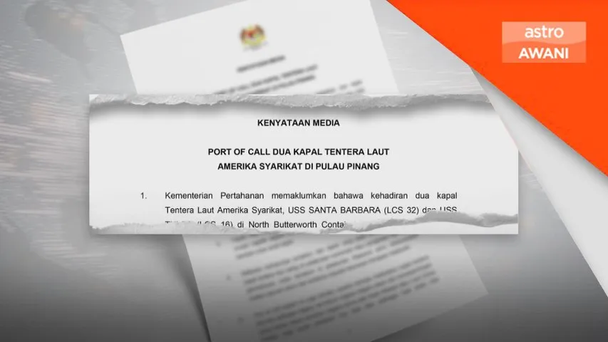 Dua kapal tentera AS di Pulau Pinang untuk urusan logistik