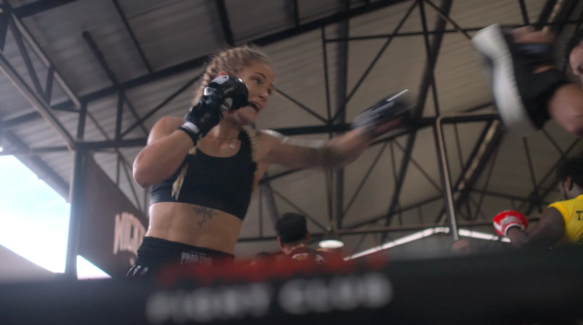 Stella trains before her fight