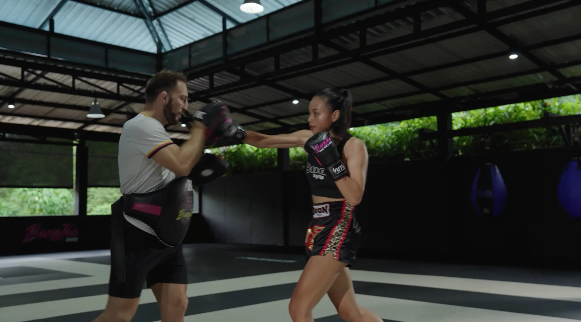 Supergirl deep in focus during training