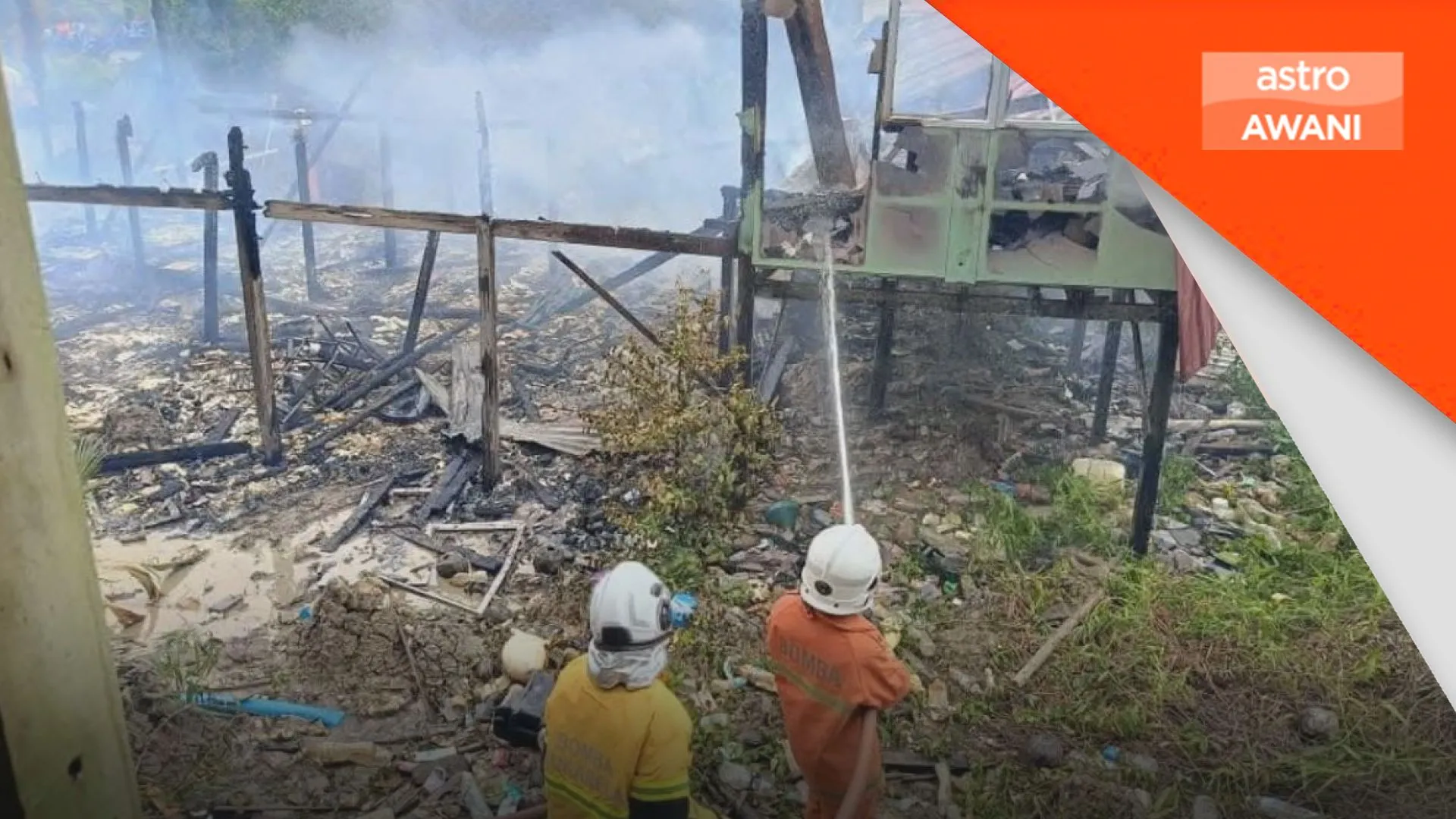Rumah lima sekeluarga hangus terbakar di Beladin