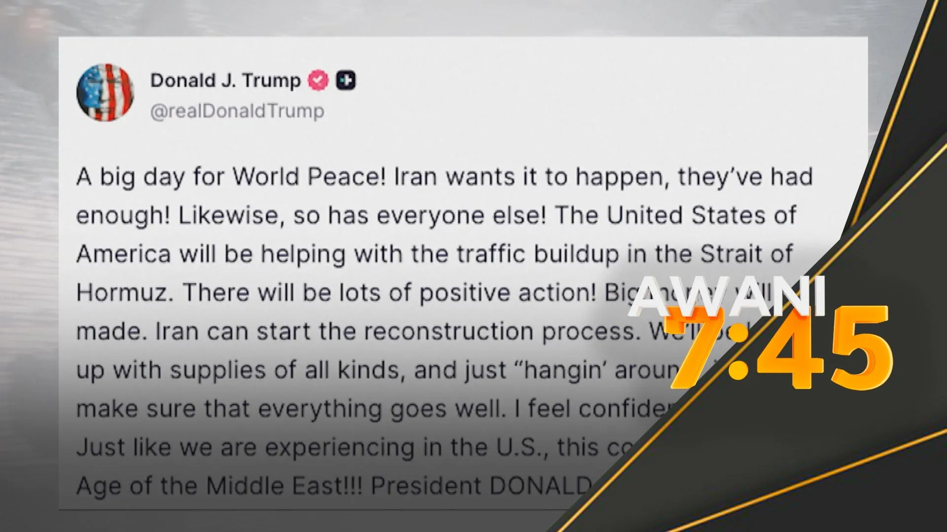 “Hari besar untuk keamanan dunia” - Trump