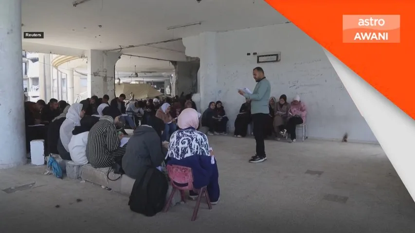 Pelajar Gaza teruskan pembelajaran dalam keadaan serba daif