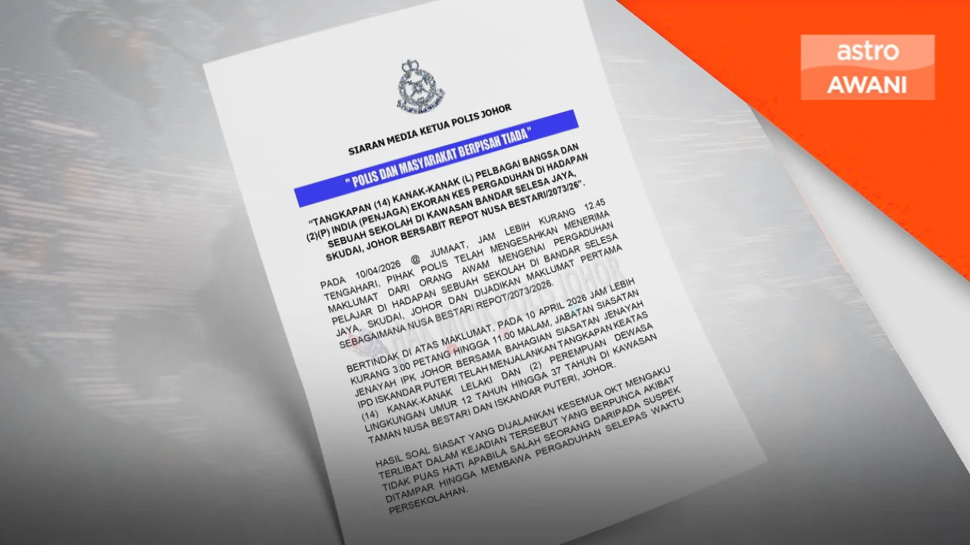 Pergaduhan pelajar di hadapan sekolah di bawa ke mahkamah