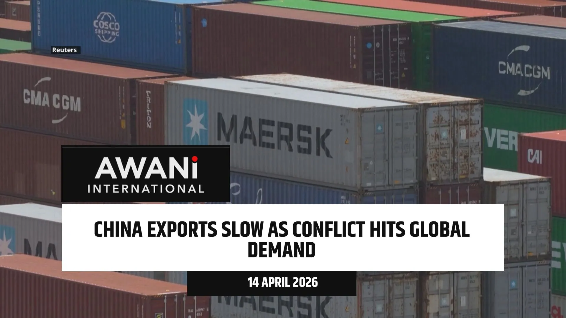 China exports slow as conflict hits global demand