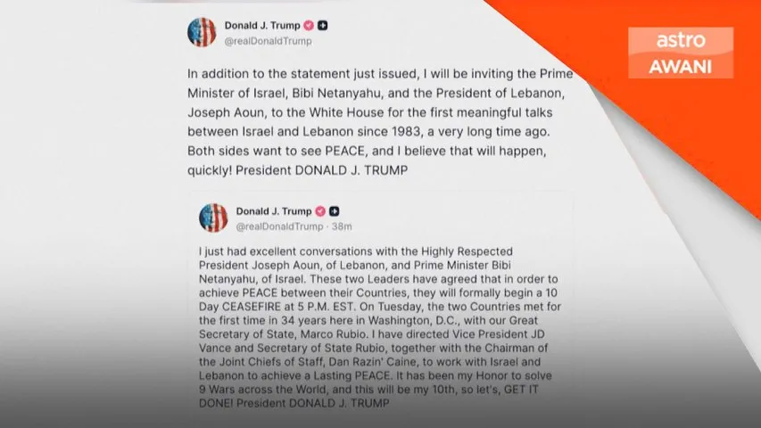Trump jemput pemimpin Lubnan, Israel ke White House
