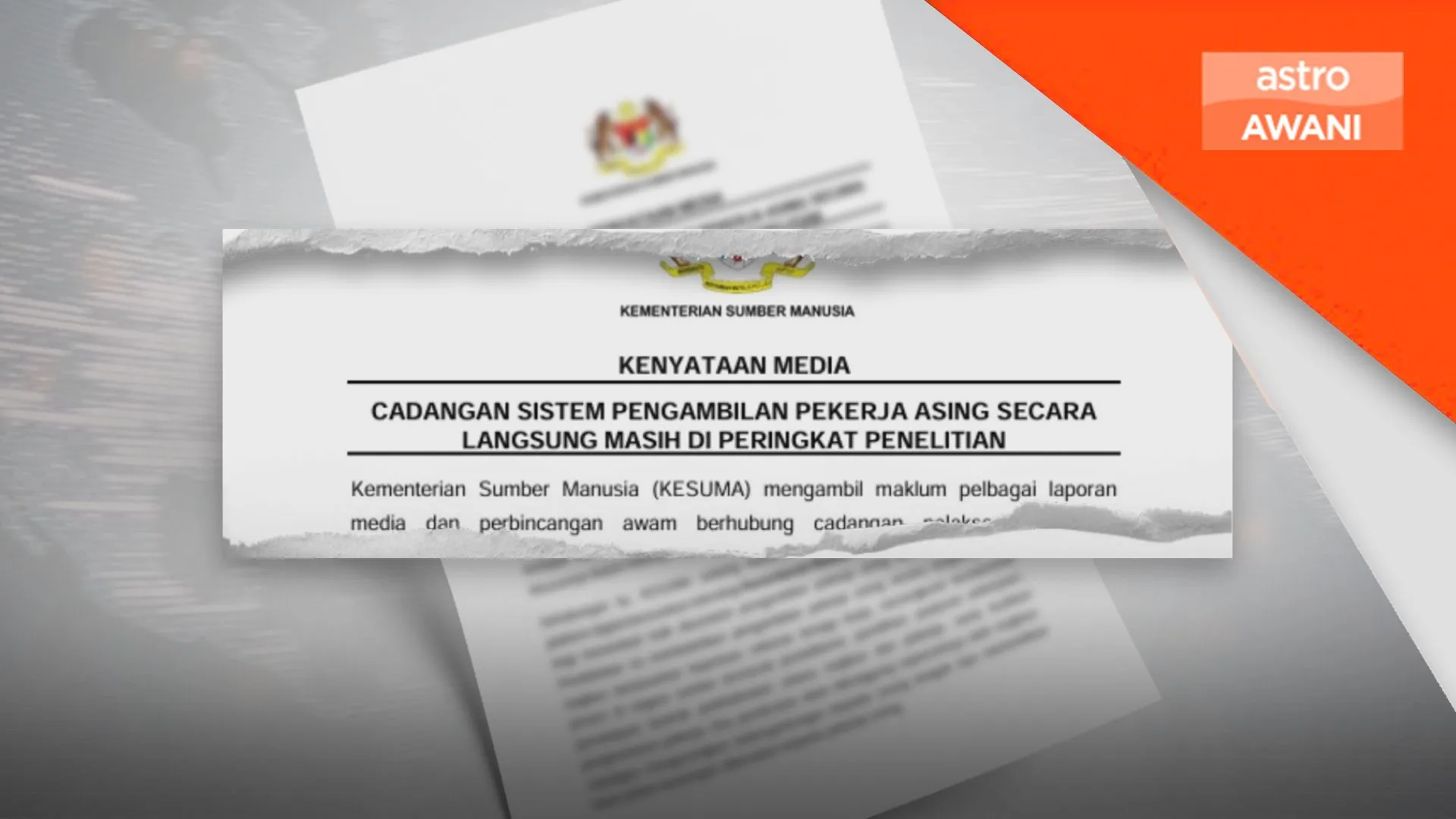 KESUMA nafi keputusan muktamad sistem pekerja asing digital