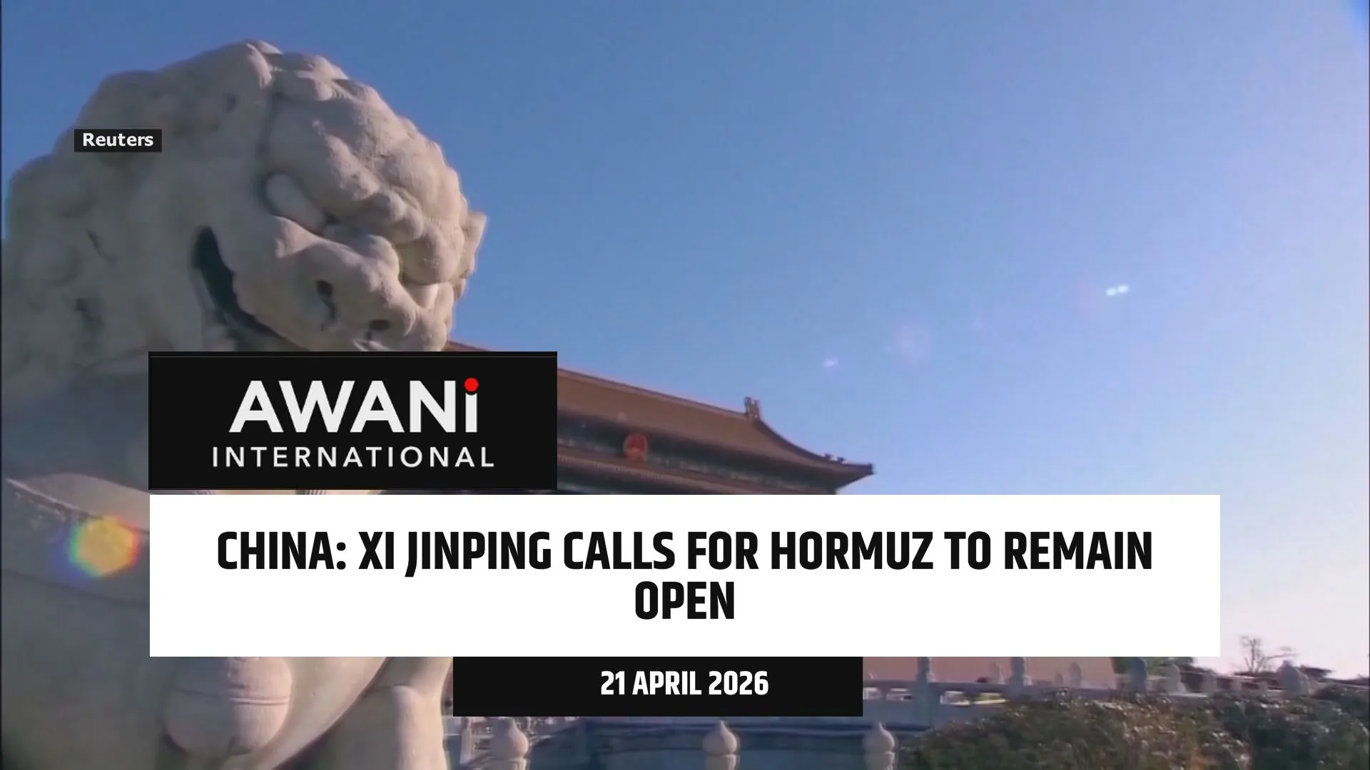 China calls for Strait of Hormuz to remain open