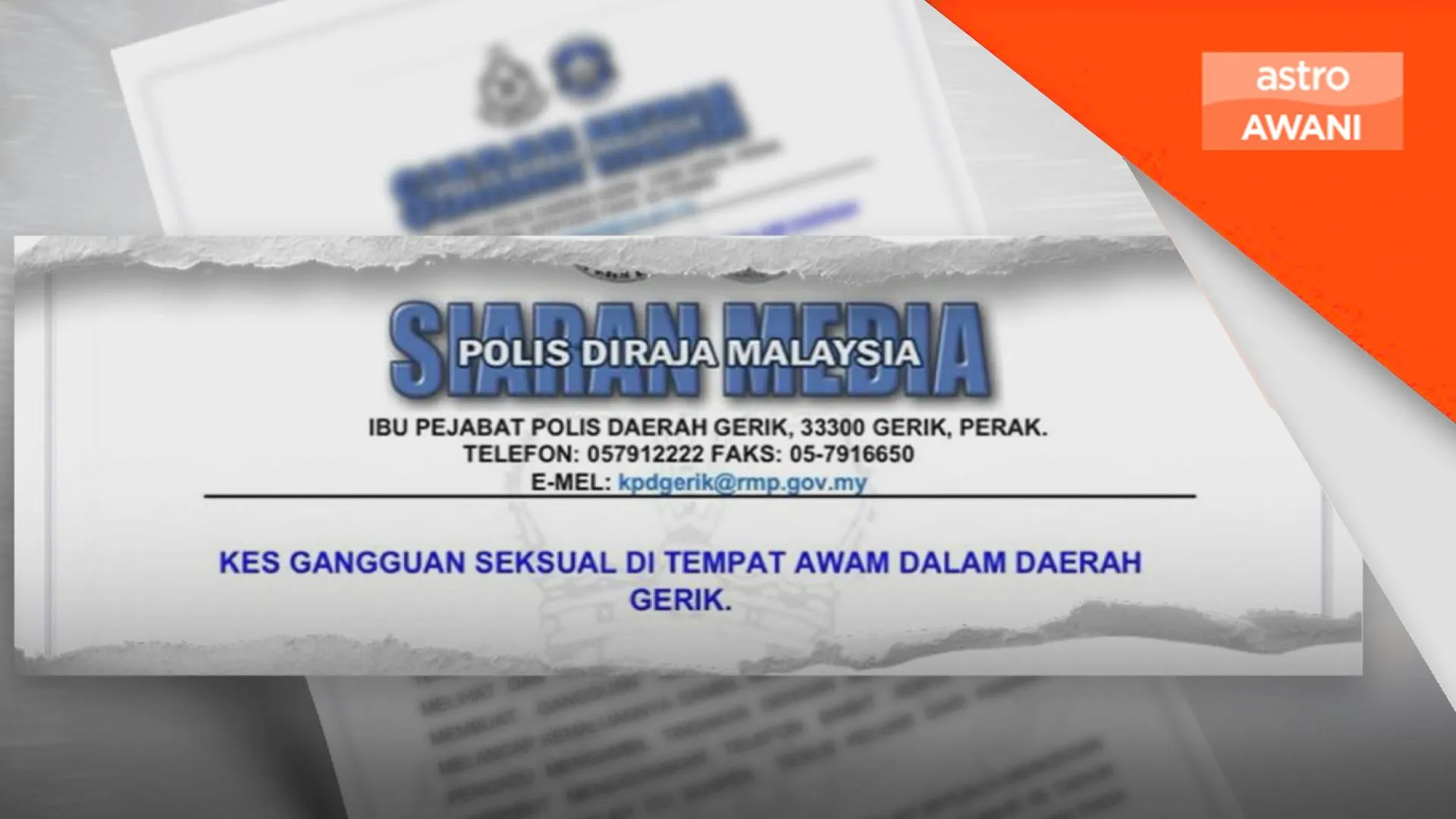 Lelaki disyaki buat gangguan seksual ditahan di Gerik