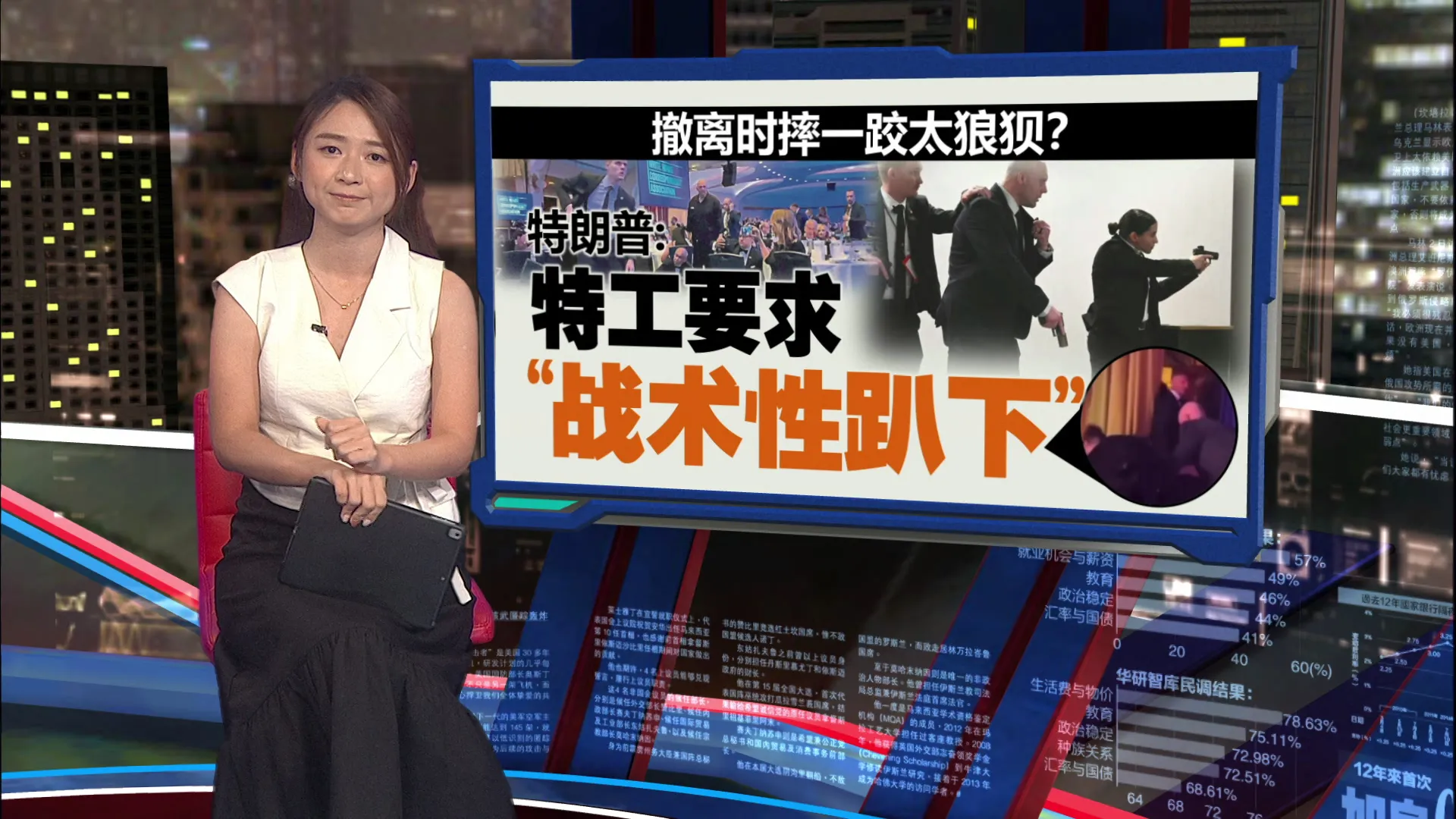 被指摔倒离场太狼狈？   特朗普：特勤局要求“战术性趴下”