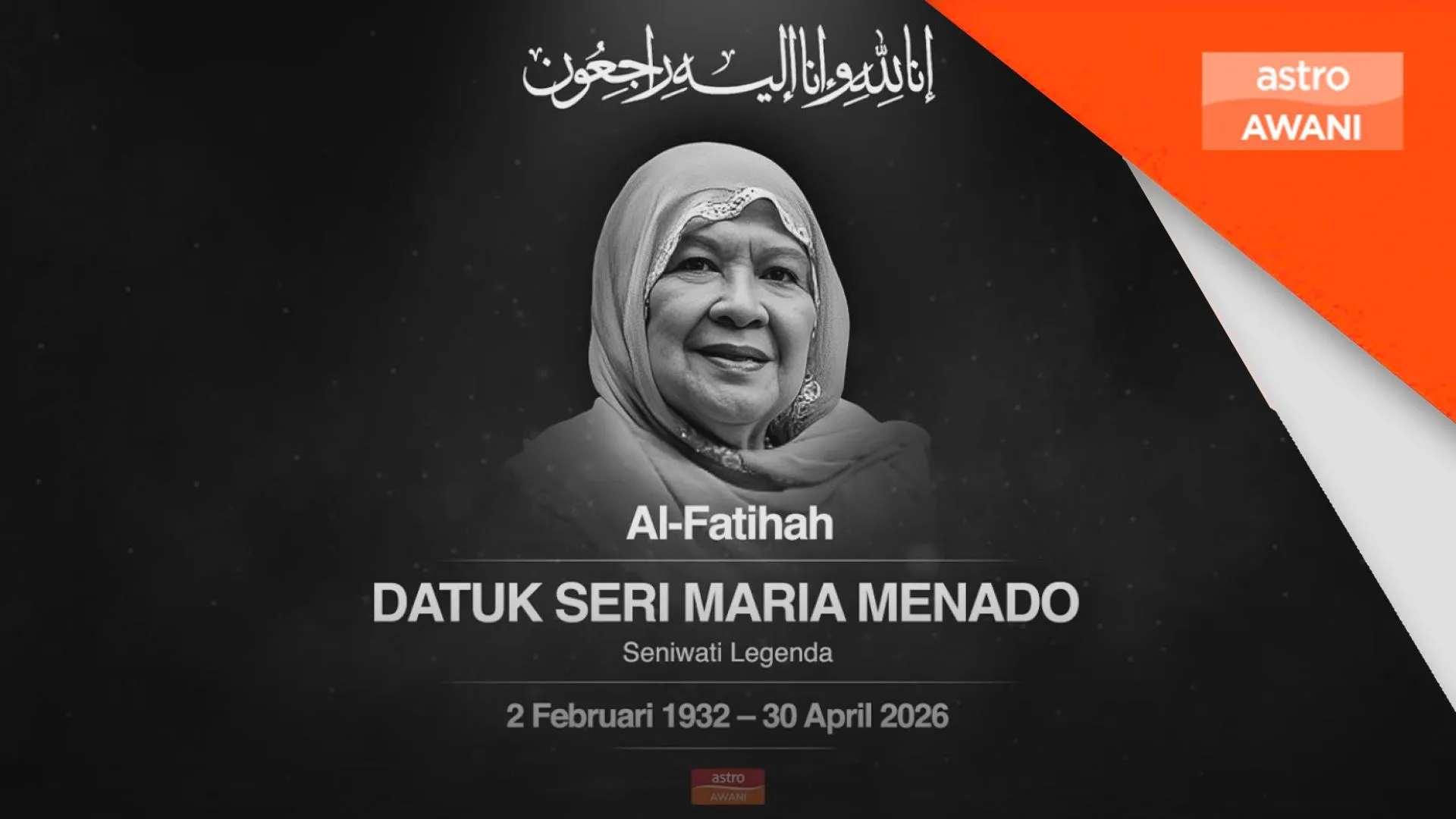 Pemergian Maria Menado, satu kehilangan besar dunia perfileman Melayu