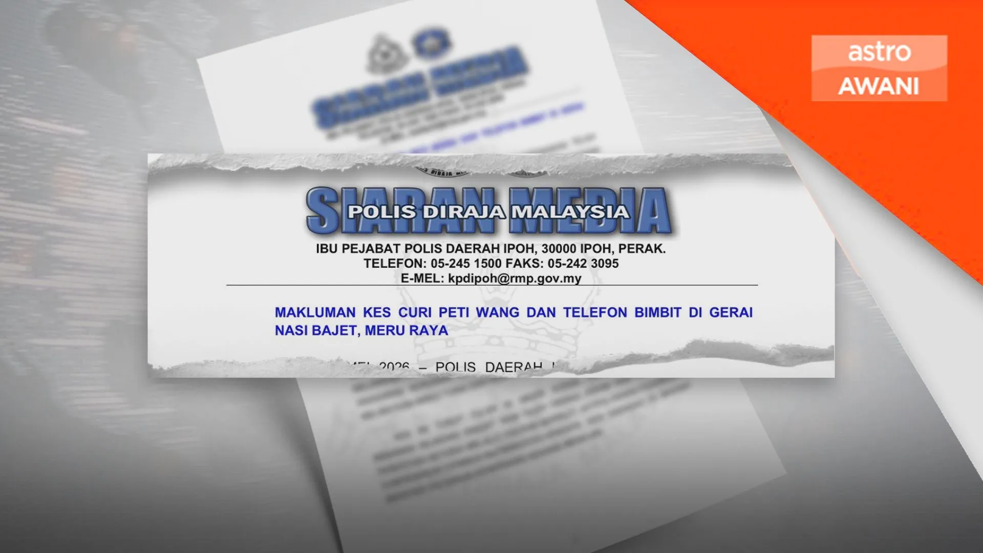 Dua lelaki curi peti wang 'nasi bajet' diburu polis