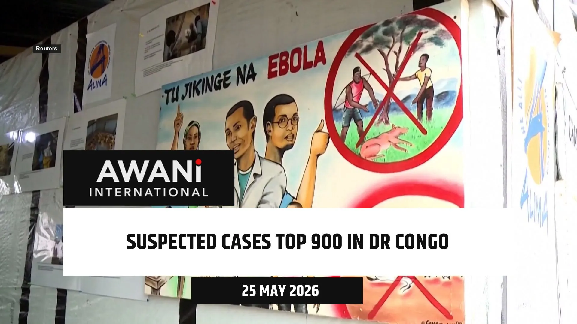 Suspected Ebola cases top 900 in DR Congo