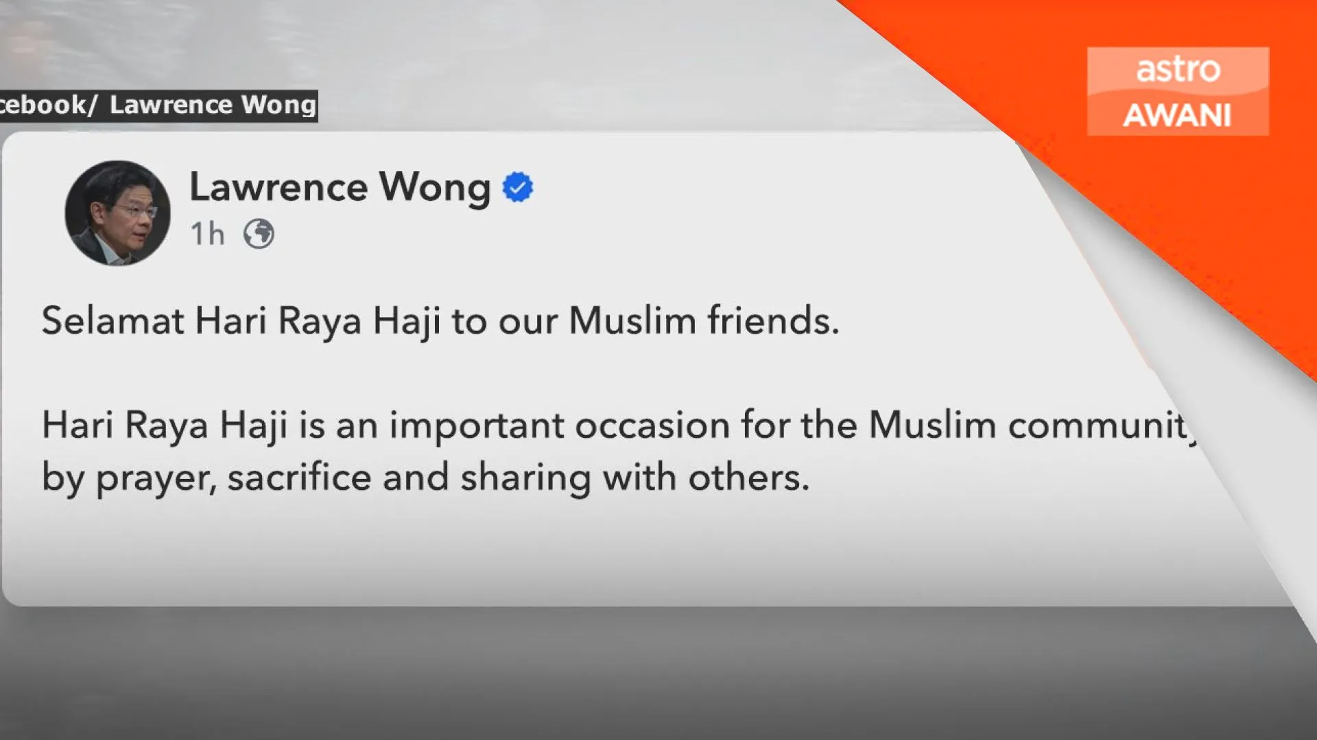 PM Singapura puji semangat komuniti Islam walaupun bekalan terjejas