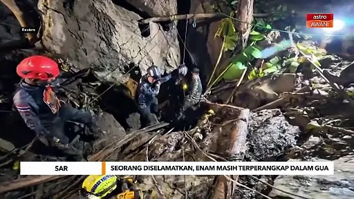 Seorang diselamatkan, enam masih terperangkap dalam gua