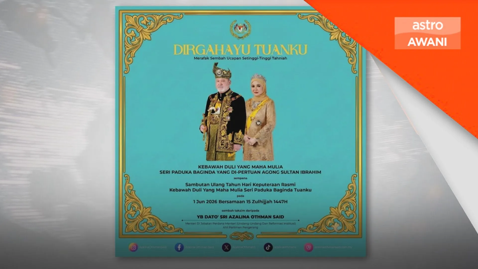 Jemaah Menteri zahir ucapan sempena Keputeraan Agong
