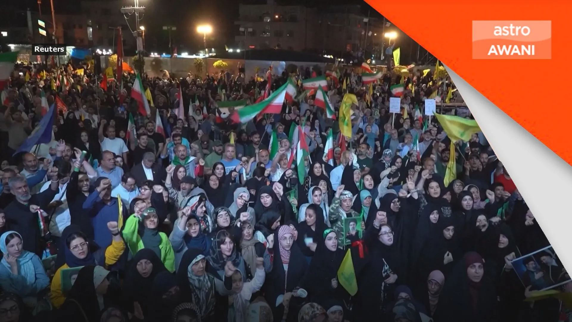 Protes di Tehran sokong Lubnan, gencatan diumum