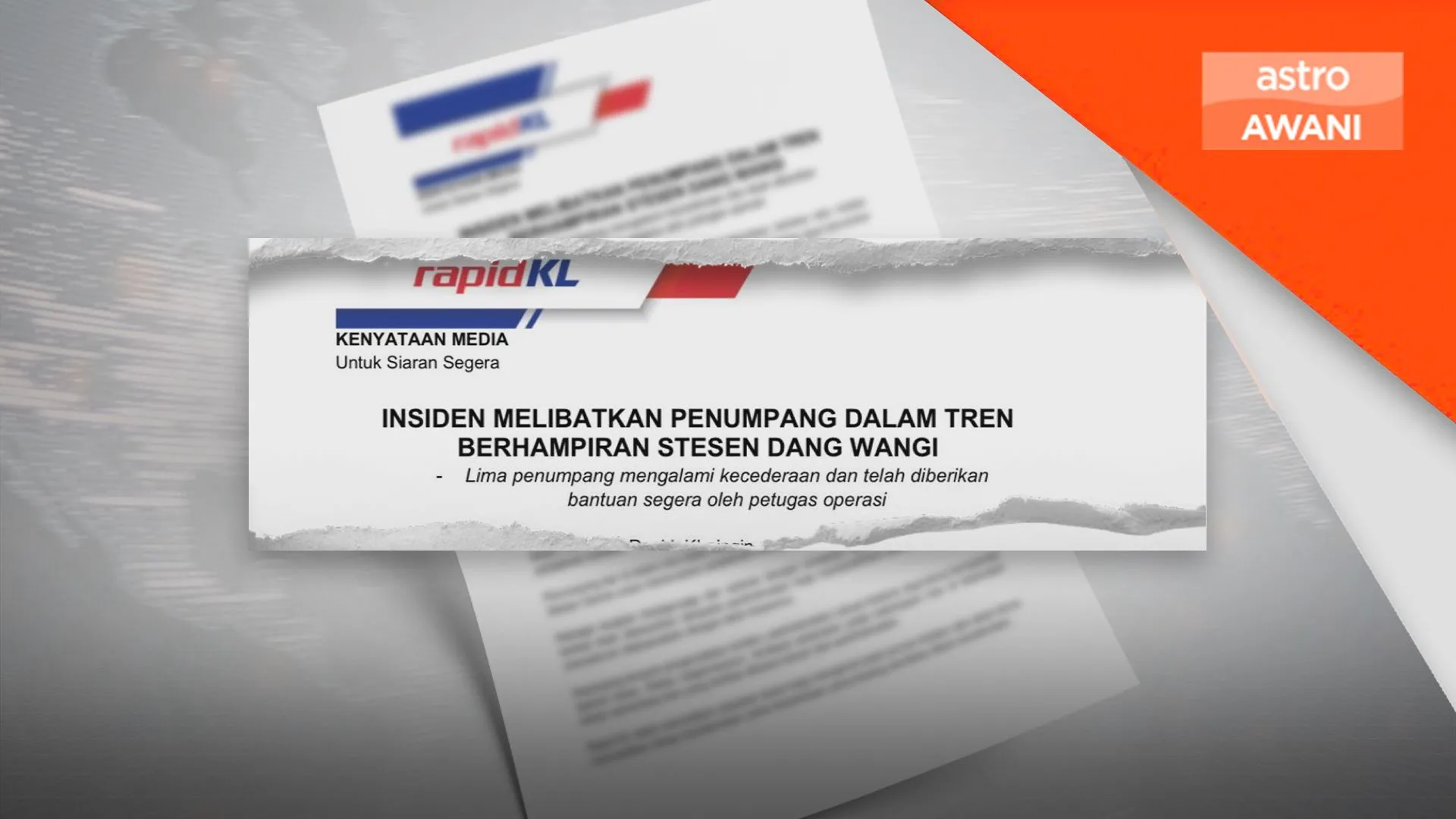 Lima cedera tren Laluan Kelana Jaya berhenti secara serta-merta