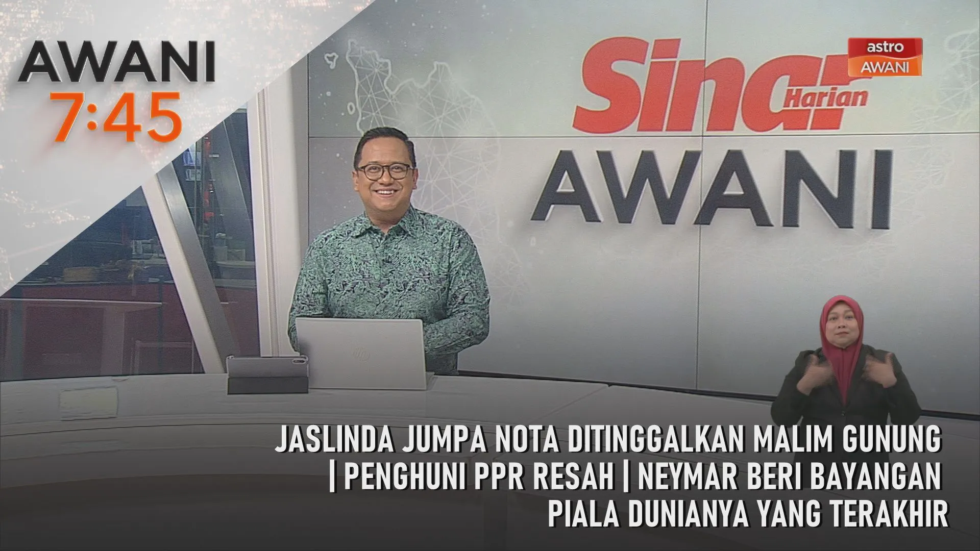 AWANI 7:45 [7/6/2026] - Jangan leka meskipun pelbagai kejayaan ditempa, peringatan PM | Jaslinda jumpa nota ditinggalkan malim gunung | Penghuni PPR resah, ramai jadi mangsa 'serangan' semut Charlie | Neymar beri bayangan Piala Dunia 2026 tarian terakhi