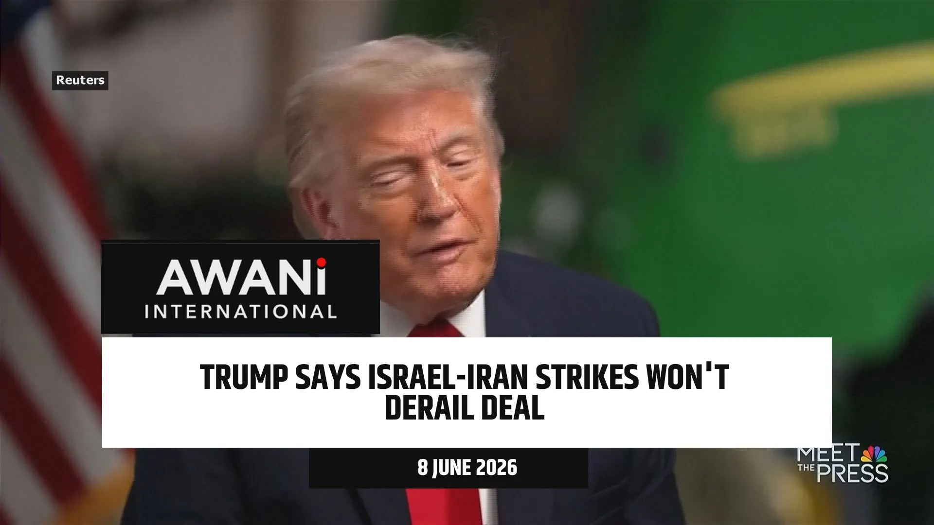 Trump says Israel-Iran strikes won't derail deal