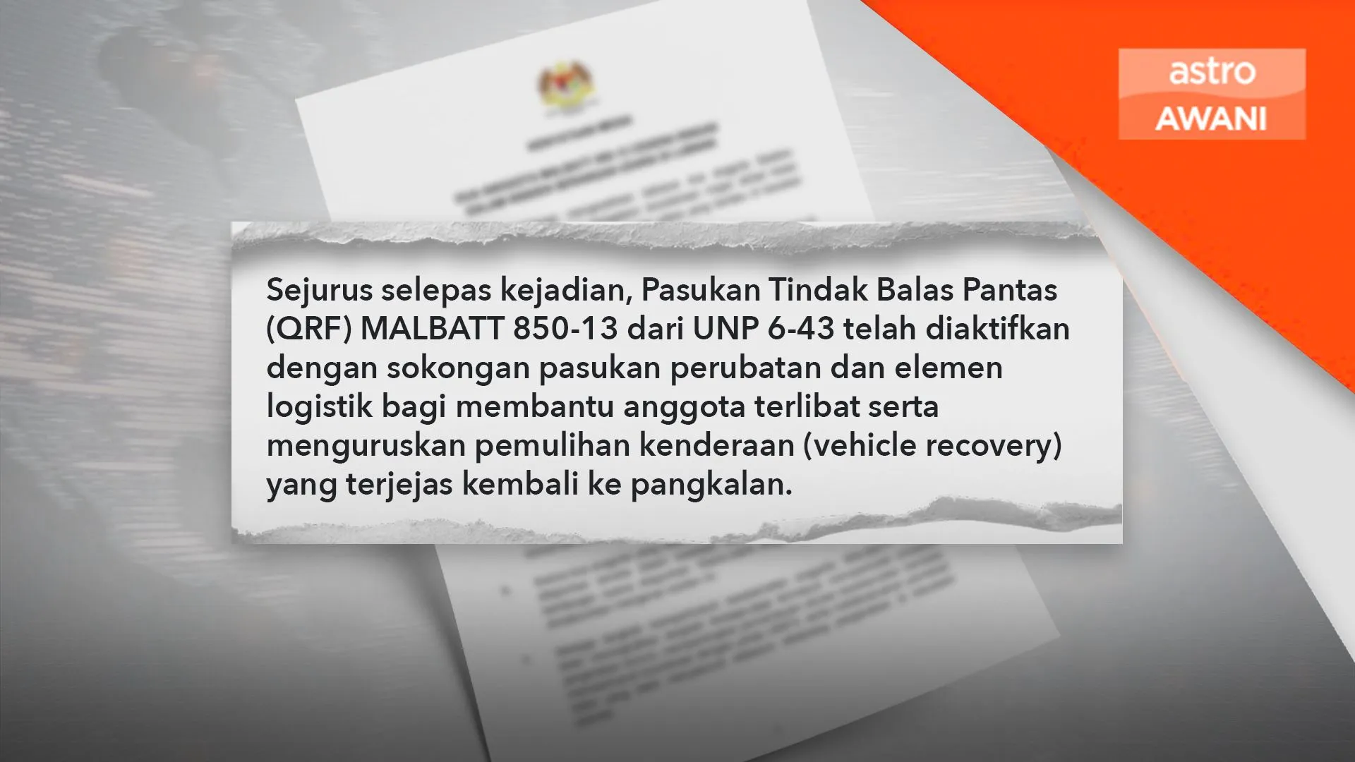 Dua anggota MALBATT akibat tempias serangan udara