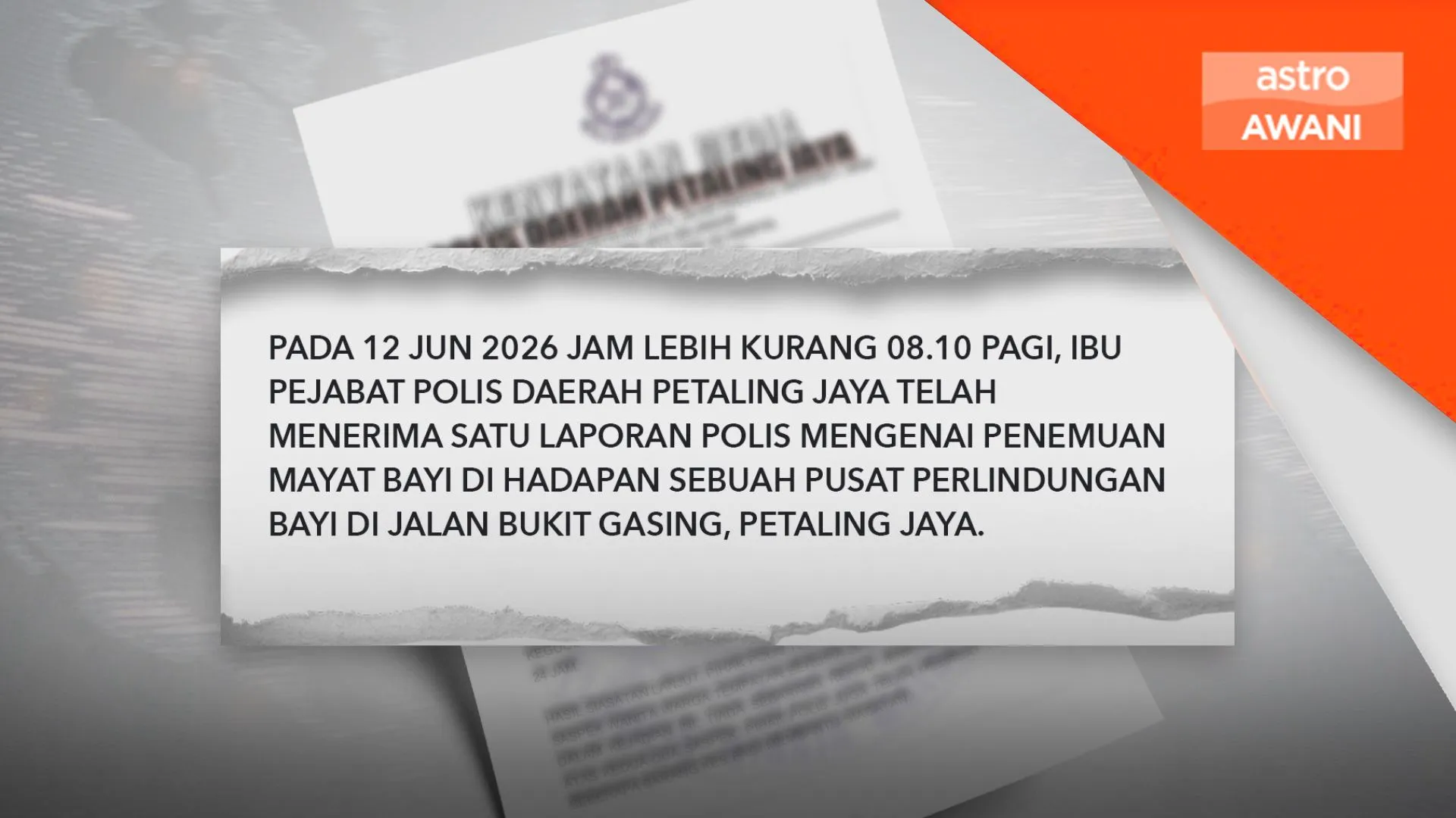 Dua wanita ditahan bantu siasatan kes penemuan mayat bayi