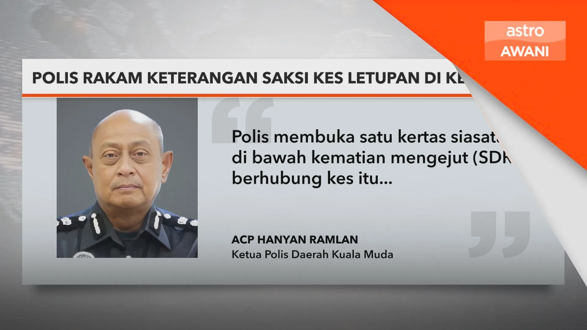 Polis rakam keterangan saksi kes letupan di Kem Hobart