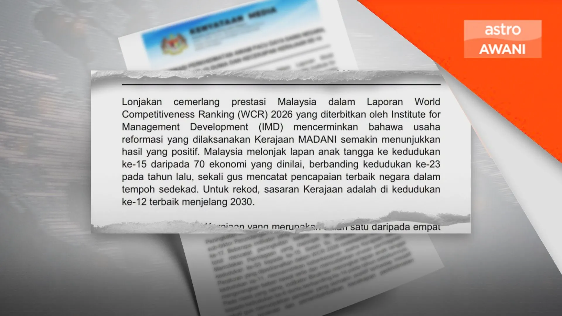 Malaysia naik ke tangga ke-15, terbaik dalam sedekad