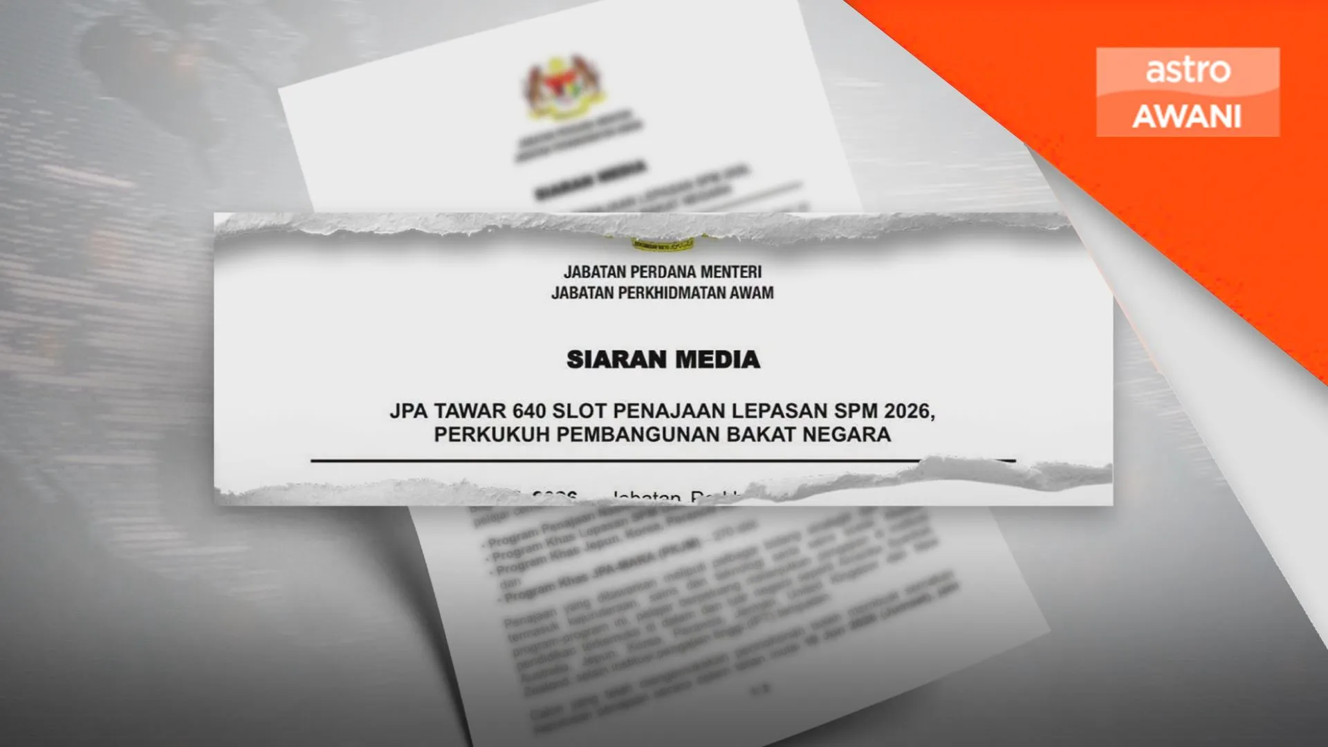 JPA tawar 640 slot penajaan kepada lepasan SPM cemerlang
