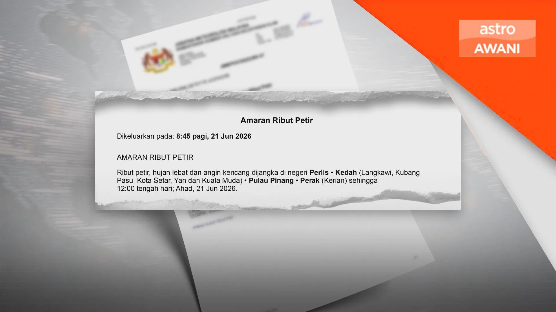 Amaran ribut petir libat empat negeri hingga 12 tengah hari