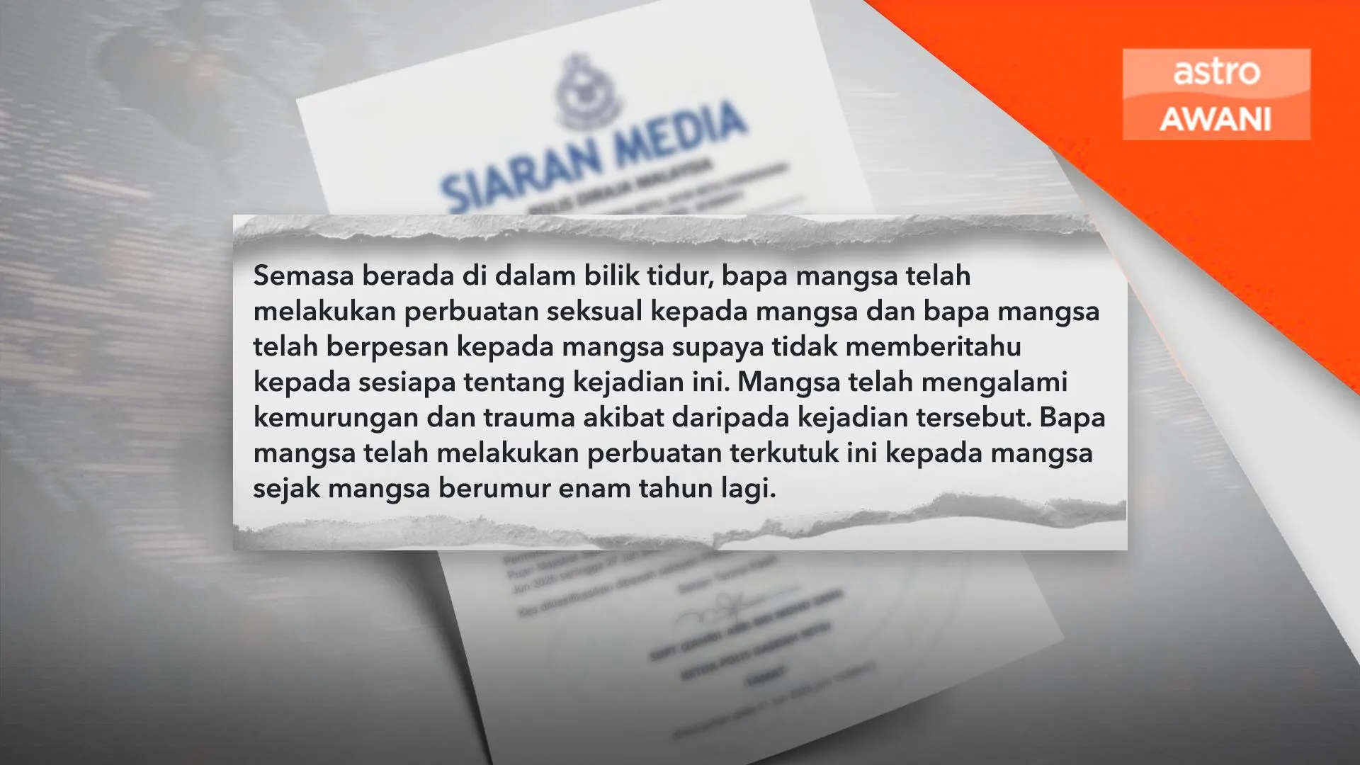 Lelaki ditahan kes seksual terhadap anak kandung