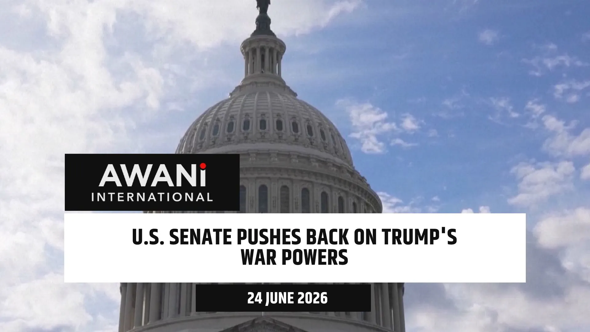 U.S. senate passes resolution to halt Trump's military action in Iran