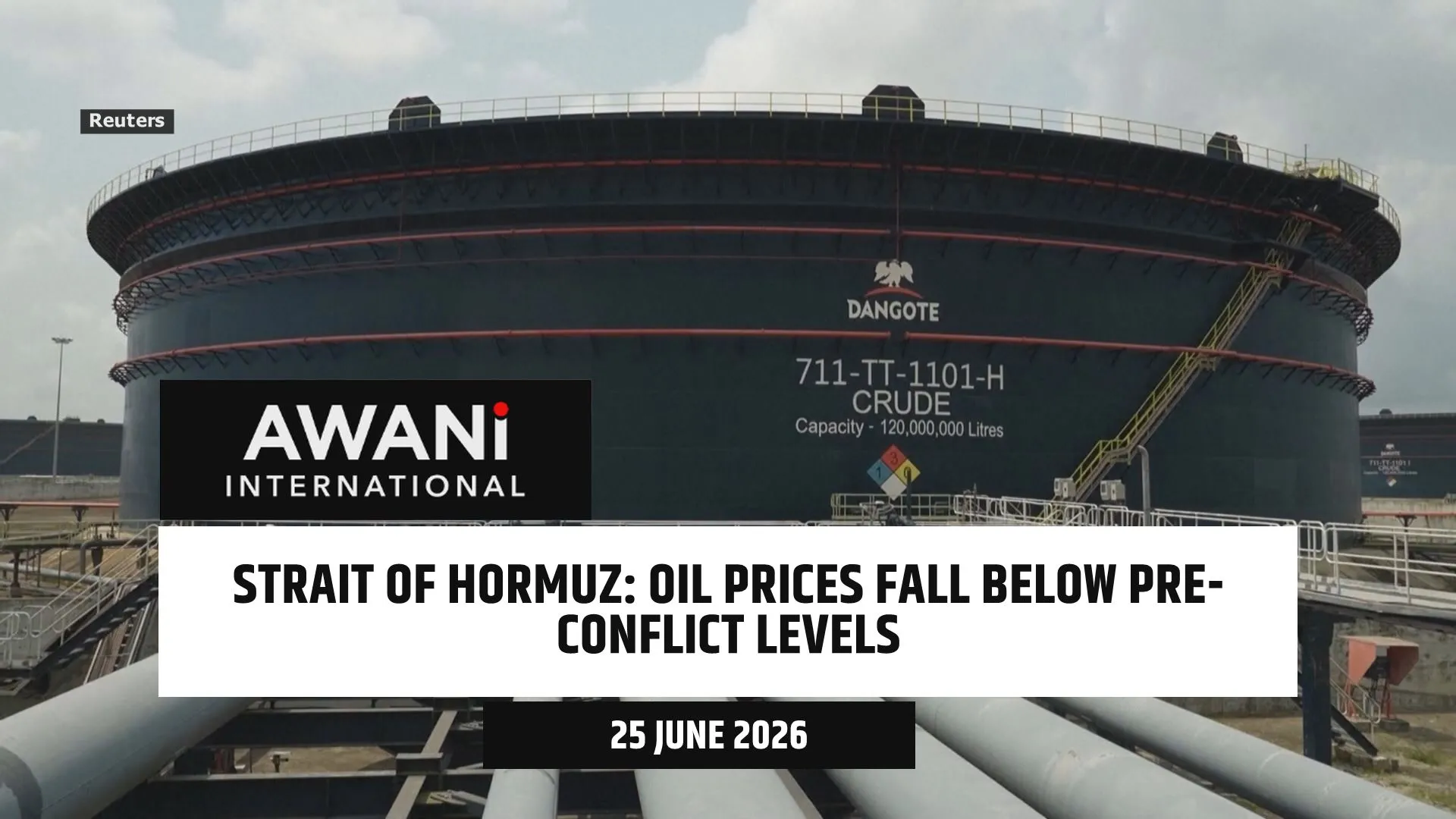 Oil price falls to pre-Iran conflict levels as supply fears ease