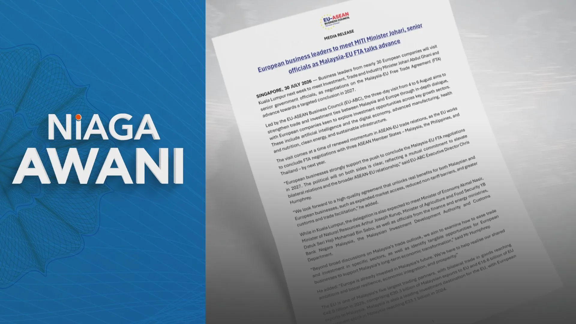 Malaysia, EU perhebat usaha meterai FTA