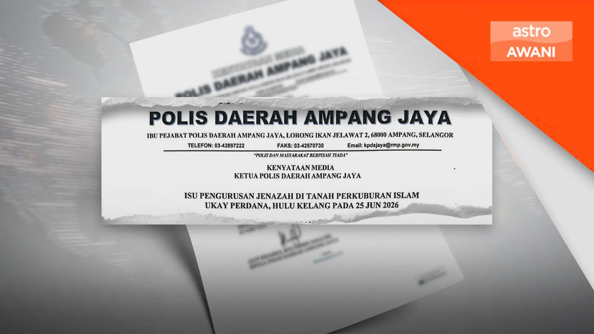 Dakwaan kelewatan: Polis terima tujuh laporan kes lewat urus pengebumian jenazah di Hulu Kelang