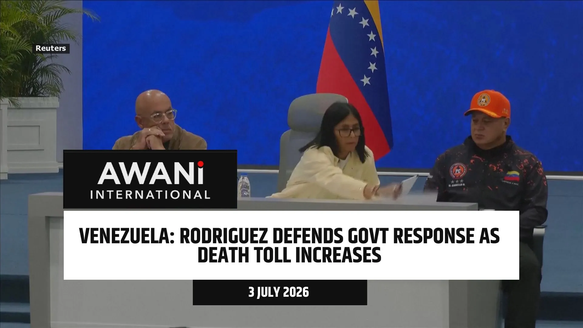 Venezuela's Rodriguez defends government response in wake of criticism as death toll increases to 2595