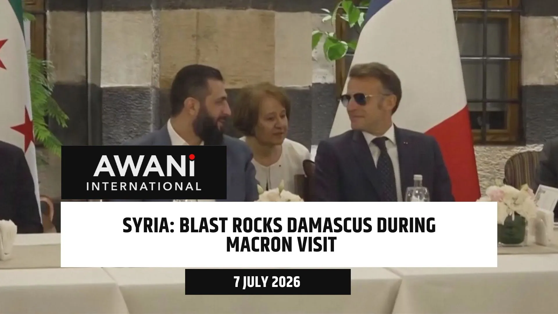 Syria: blast rocks Damascus during Macron visit