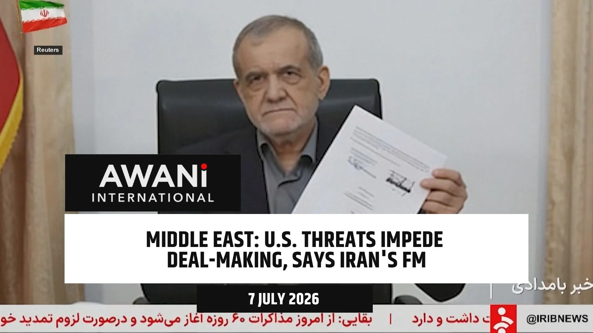 U.S. threats impede deal-making, says Iranian Foreign Minister