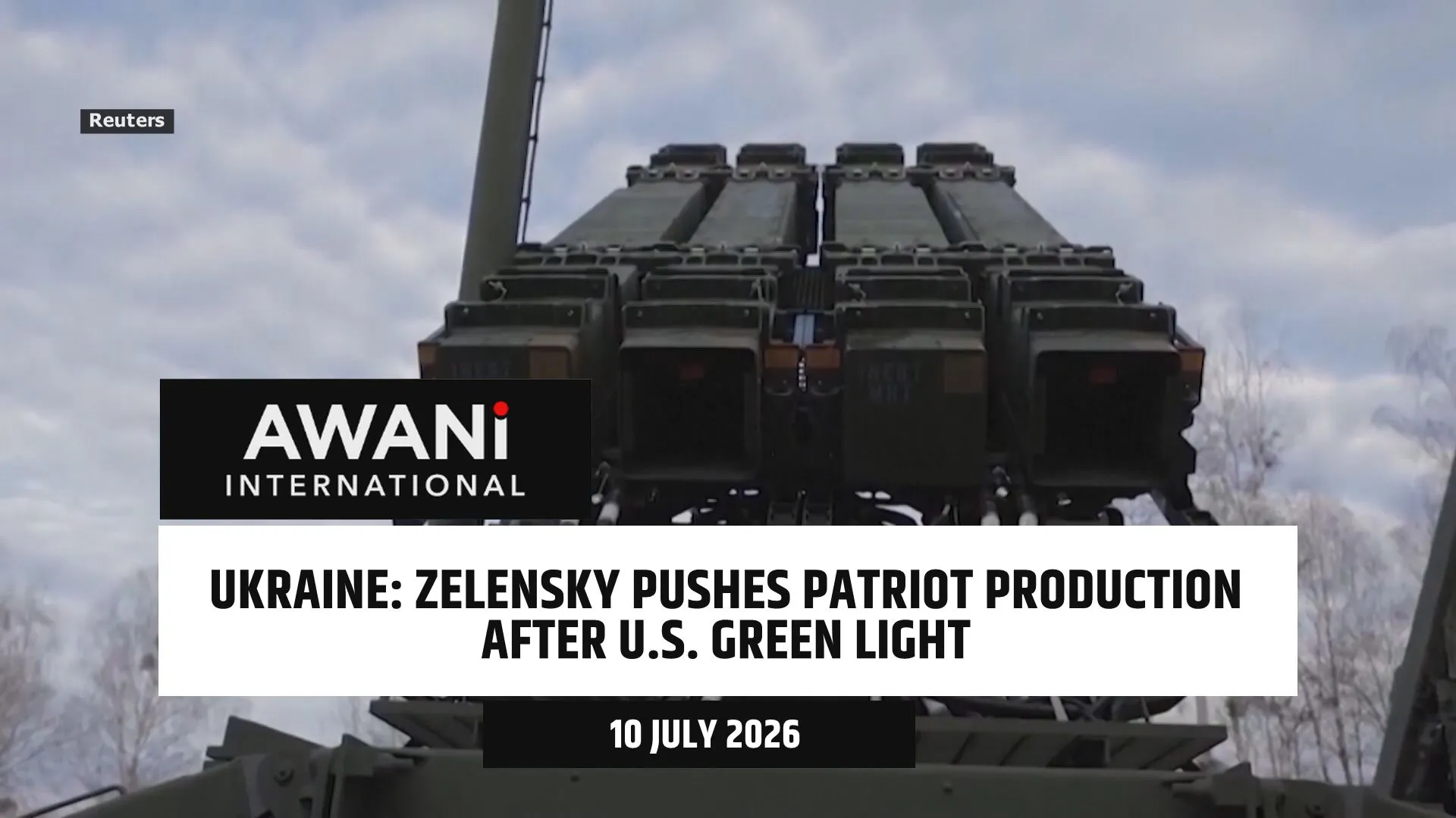 Zelensky pushes Patriot production after U.S. green light