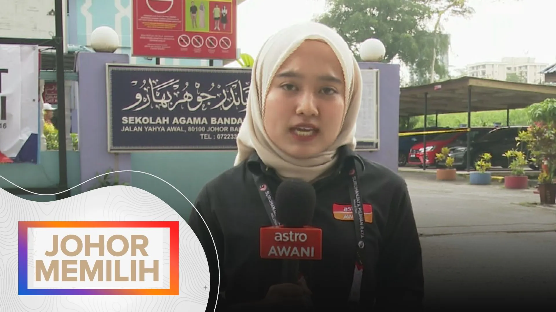 Perkembangan di pusat pengundi Sekolah Agama Bandar Johor Baharu