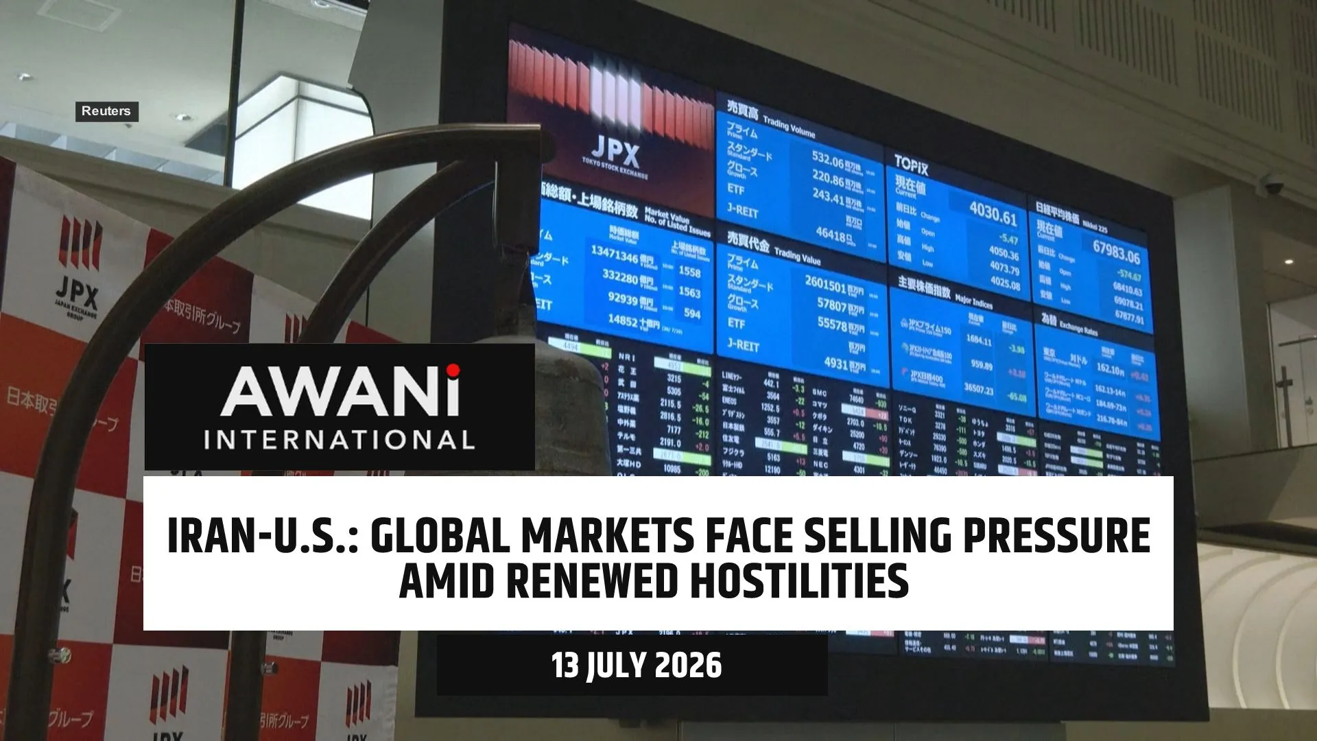 Global markets face selling pressure amid renewed hostilities